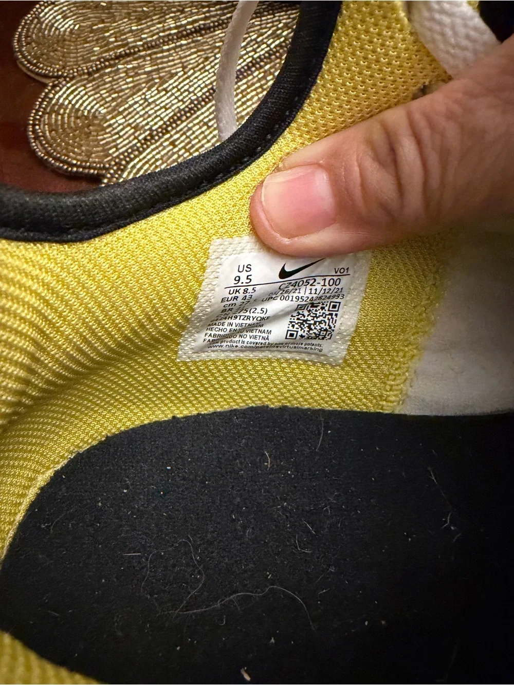 Nike Kids Black & White Sneakers with Yellow and Blue Accents